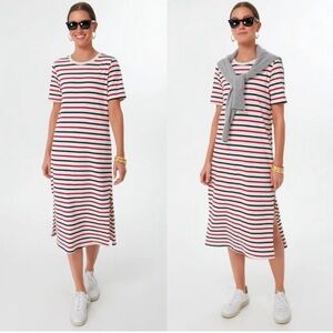 Pomander Place Red and White Midi T-Shirt Dress